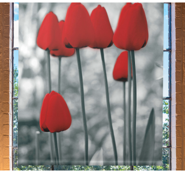 Blumen Rollo Rote tulpen bunt - TenStickers