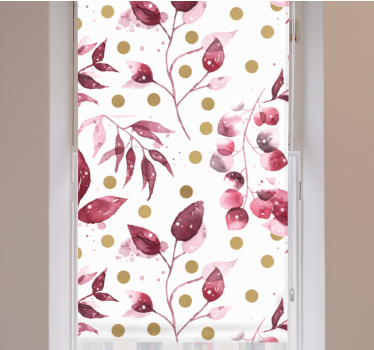 Blumen und Pflanzen Rollo Burgunderblätter mit goldenen punkten - TenStickers