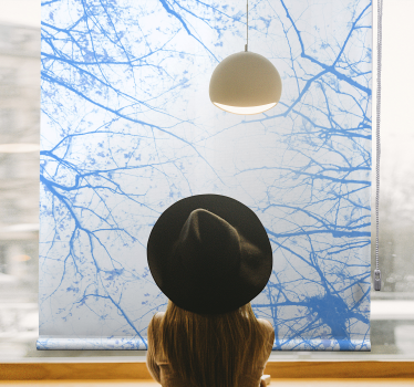 Rollo Fenster Baum blaue Äste - TenStickers