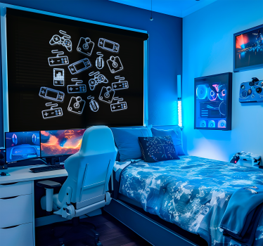 Rollo Fenster Geek blaue bedienelemente - TenStickers