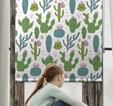Rollo Fenster Kaktus kakteen-illustrationsmuster - TenStickers