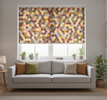 Fenster rollo modern bunte hexagons mit struktur - TenStickers