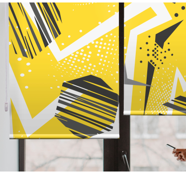 Fenster Rollo modern gelbe dynamische geometrie - TenStickers