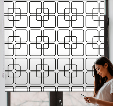Fenster Rollo modern schwarz-weiße geometrische quadrate - TenStickers