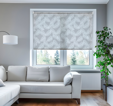 Rollo Fenster modern grau minimalistisch floral - TenStickers