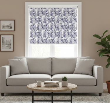 Fenster rollo modern im stadt vintage muster - TenStickers