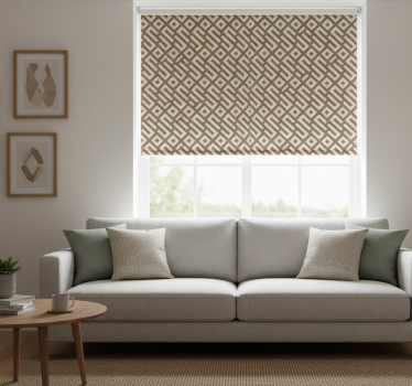 Fenster rollo modern mit geometrischem erdtönen design - TenStickers