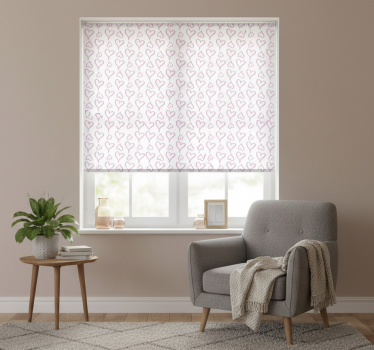 Fenster rollo modern mit pinken herz-icons - TenStickers