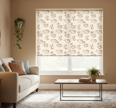 Fenster rollo modern mit süßem elefant, ente und pferd - TenStickers