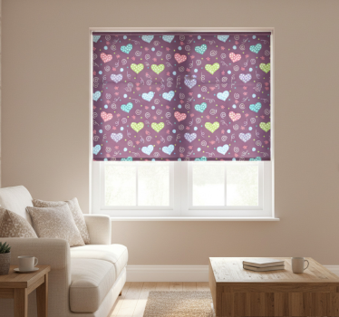 Fenster rollo modern muster-dekor herzen und linien - TenStickers