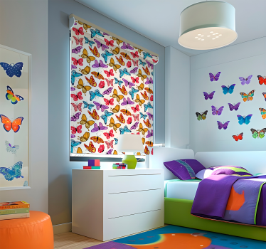 Rollo Fenster Schmetterlinge farbenfrohes design - TenStickers