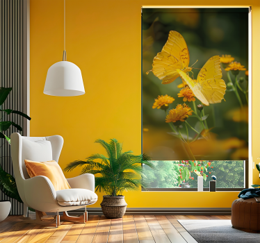 Rollo Fenster Schmetterlinge realistische gelbe flügel - TenStickers