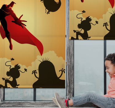 Rollo Fenster Superhelden heroisches silhouetten-abenteuer - TenStickers