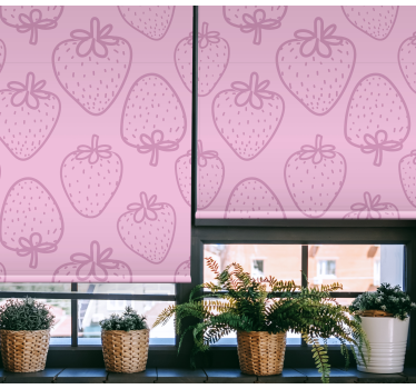 Küche Rollos Nahtloses rosa erdbeer-geschenkpapiermuster - TenStickers