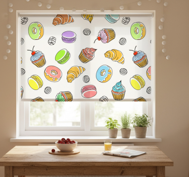 Küchenfenster rollo für köstliche gebäckstücke - TenStickers