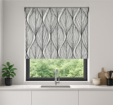 Küchenfenster Rollo geometrische graue blätter - TenStickers