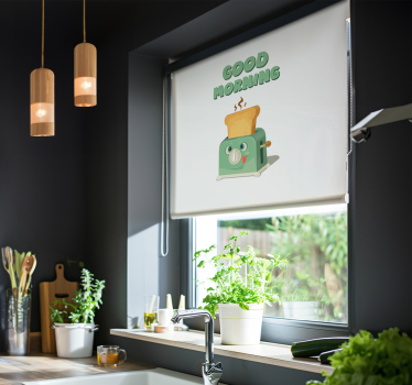 Küchenfenster Rollo guten Morgen mit Toaster - TenStickers