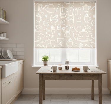 Küchenfenster rollo im café-motiv-design - TenStickers