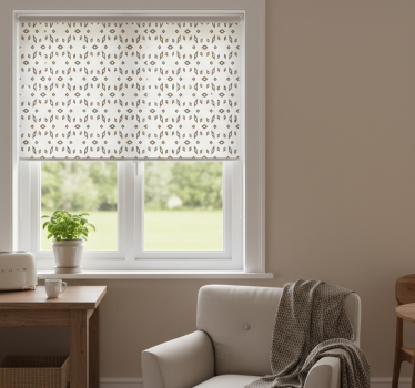 Küchenfenster rollo in grau-braunem muster - TenStickers