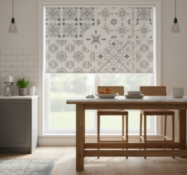 Küchenfenster rollo in grauen mosaikfliesen - TenStickers