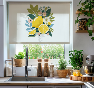 Küchenfenster Rollo künstlerische zitronen - TenStickers