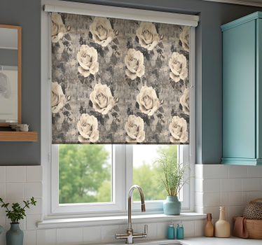 Küchenfenster Rollo marmur-blumen - TenStickers