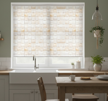 Küchenfenster rollo mit 3d ziegelmuster - TenStickers
