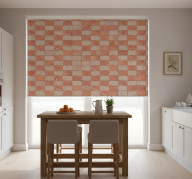 Küchenfenster rollo mit geometrischen beigen fliesen - TenStickers