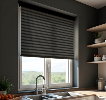 Küchenfenster Rollo schwarze jalousie mit lücken - TenStickers