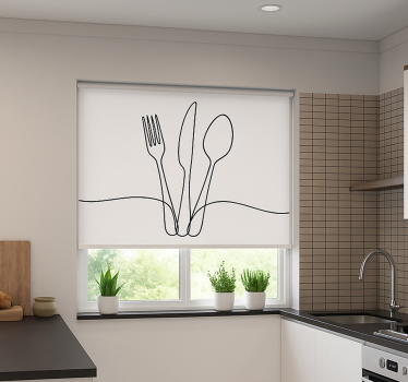 Küchenfenster Rollo stilvolle utensilienlinien - TenStickers