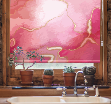Moderne Rollos Rosa und goldener marmoreffekt - TenStickers