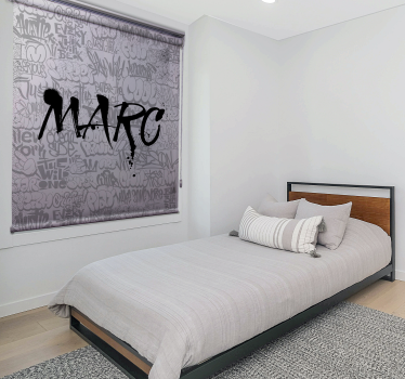 Personalisierter Rollo Graffiti schwarz und weiß mit Namen - TenStickers