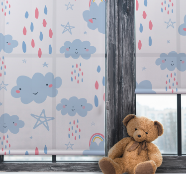 Rollo Fenster Babyzimmer lächelndes wolkenmuster - TenStickers