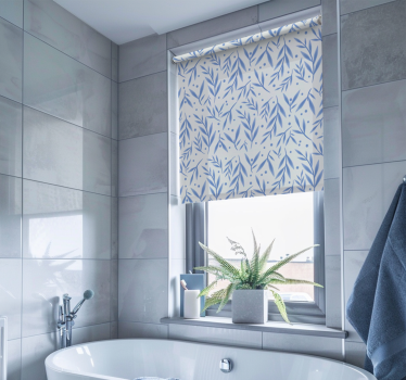 Rollo Fenster Badezimmer blau-weißes Muster - TenStickers
