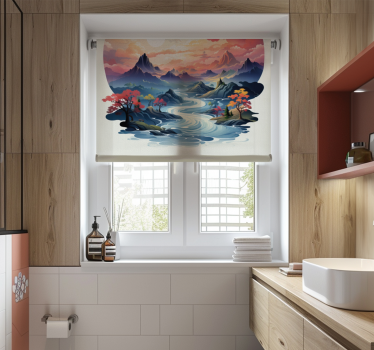 Rollo Fenster Badezimmer buntes Zen-Muster - TenStickers