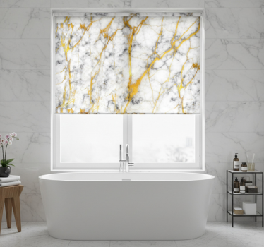Rollo fenster badezimmer in elegantem grau und gold marmor - TenStickers