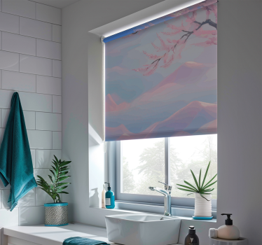 Rollo Fenster Badezimmer Zen Kirschbaum-Blumen-Zweig - TenStickers