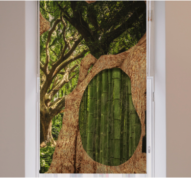 Rollo Fenster Baum bambuswaldszene - TenStickers