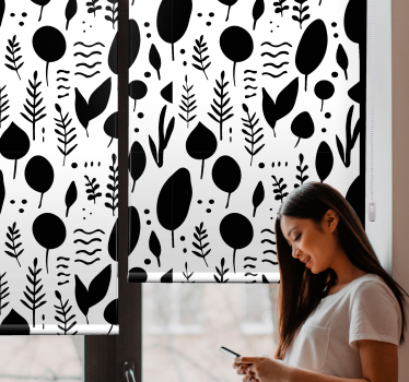 Rollo Fenster Baum botanisches silhouettenmuster - TenStickers