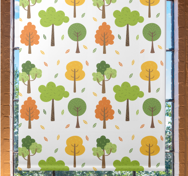 Rollo Fenster Baum buntes muster - TenStickers