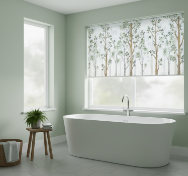 Rollo fenster baum minimalistisches botanisches design - TenStickers