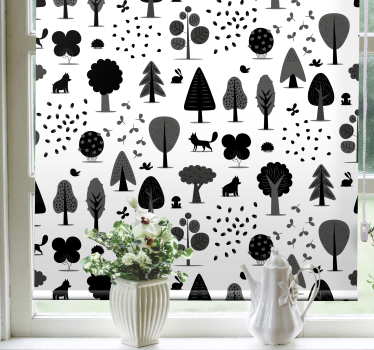 Rollo Fenster skandinavisch stilisierte naturmotive - TenStickers