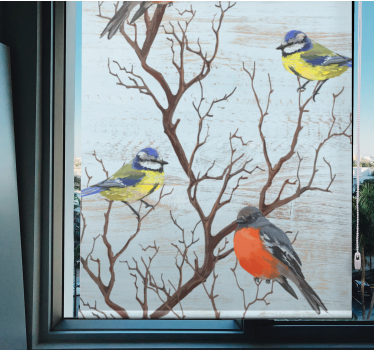 Rollo Fenster Baum vögel auf Ästen - TenStickers