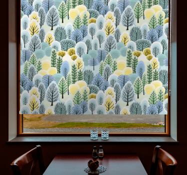 Rollo Fenster Baum nordisches waldmuster - TenStickers