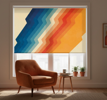 Rollo fenster beige mit 70er jahre blitzmuster - TenStickers
