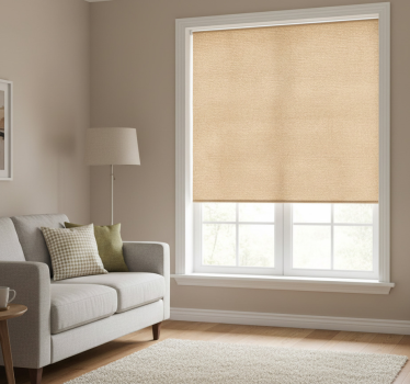 Rollo fenster beige mit natürlicher jutebezogenheit - TenStickers