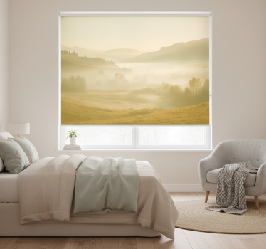 Rollo fenster beige mit sanften nebligen ausblicken - TenStickers
