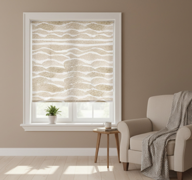 Rollo fenster beige wellenmuster in hellbraun - TenStickers