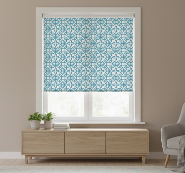 Rollo fenster blau geometrisches türkis muster - TenStickers