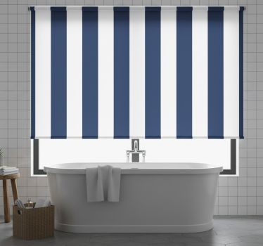 Rollo fenster blau klassisches maritimes streifenmuster - TenStickers
